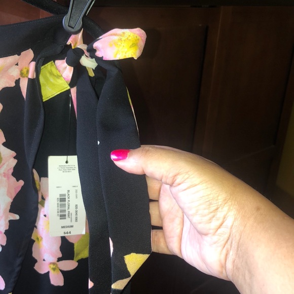 Bold Elements Black Floral Skirt with Side Tie NWT - Picture 3 of 6